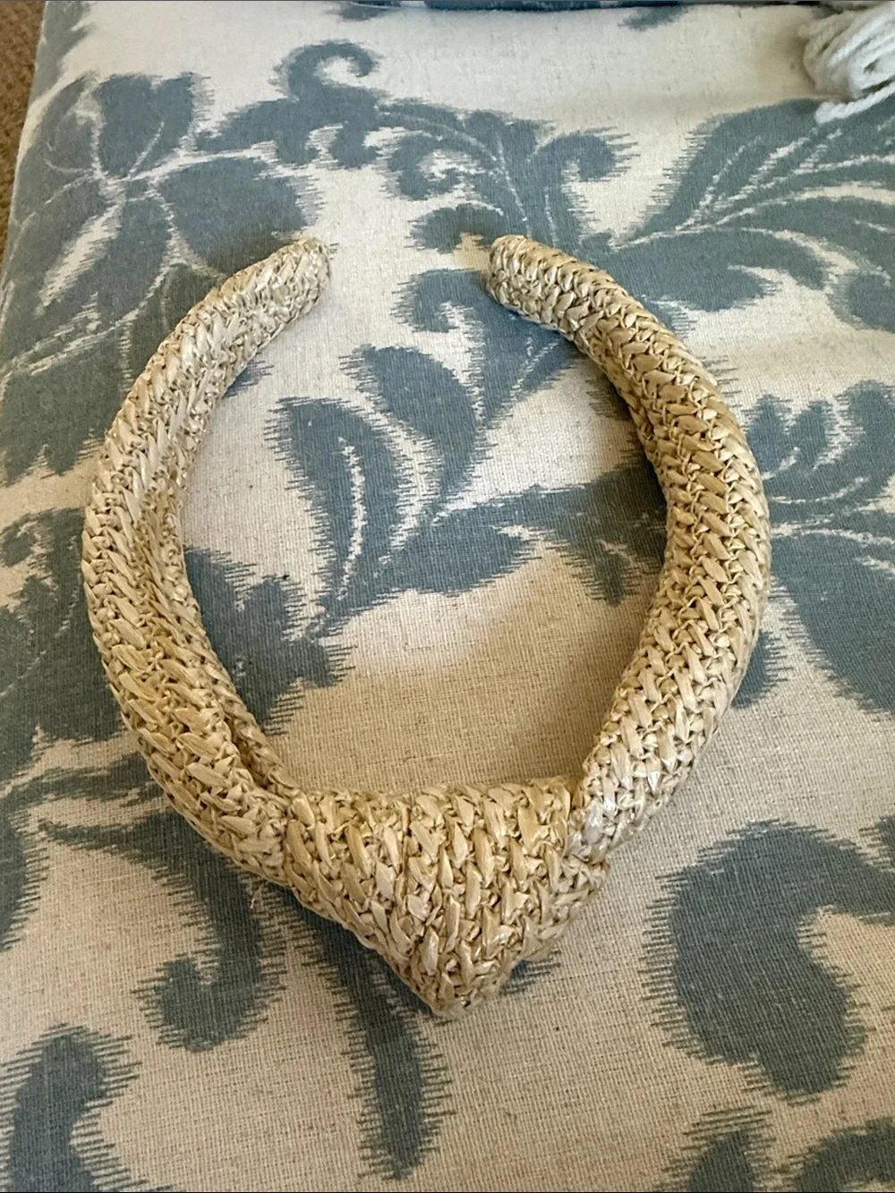 J. Crew Woven Straw Knot Headband - Natural Beige